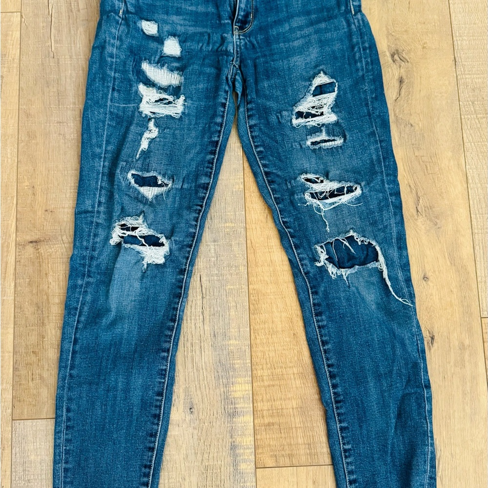 Distressed Blue Jeans-American Eagle